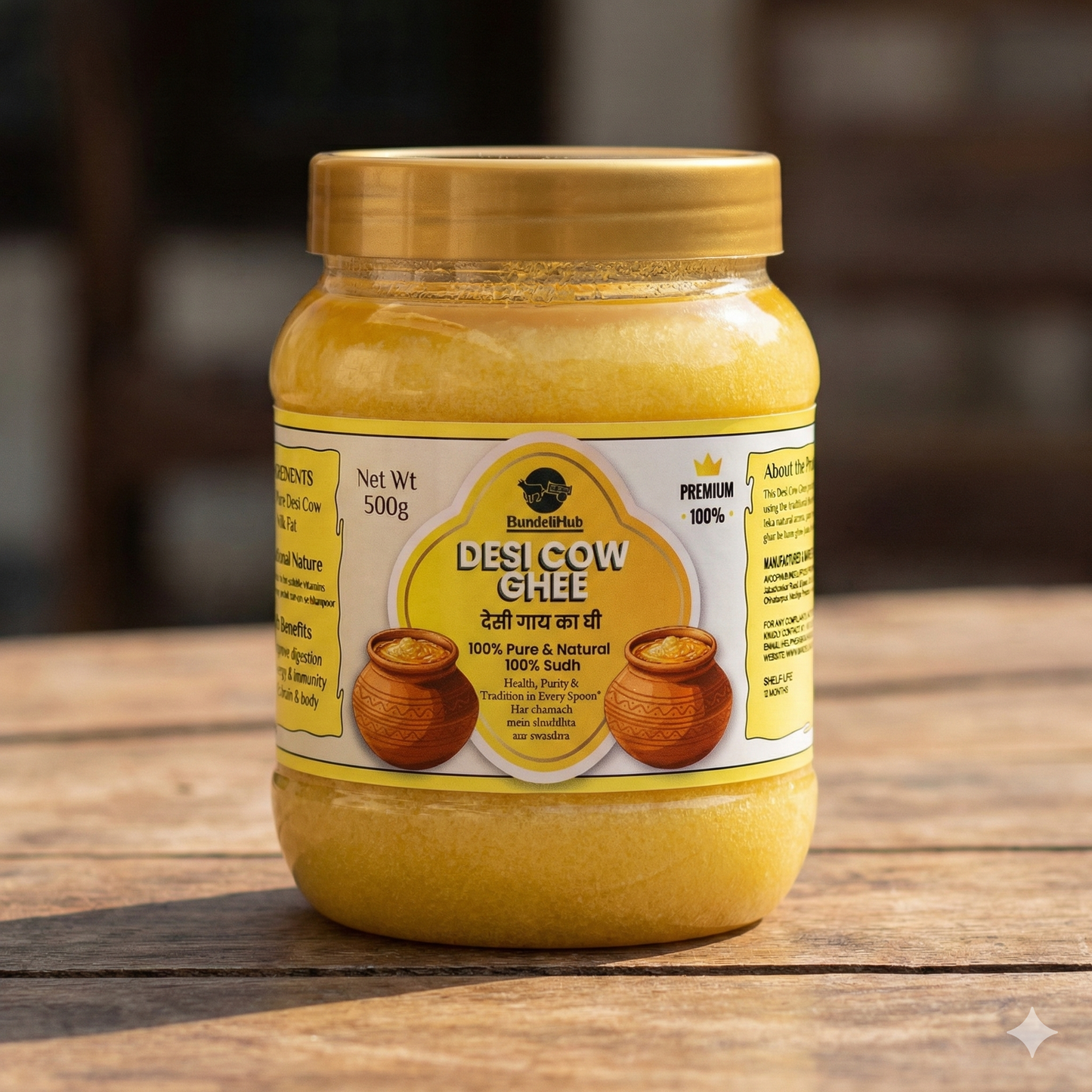 Desi Cow Ghee โ 100% Shuddh Desi Gaay Ka Ghee (Bilona Vidhi)