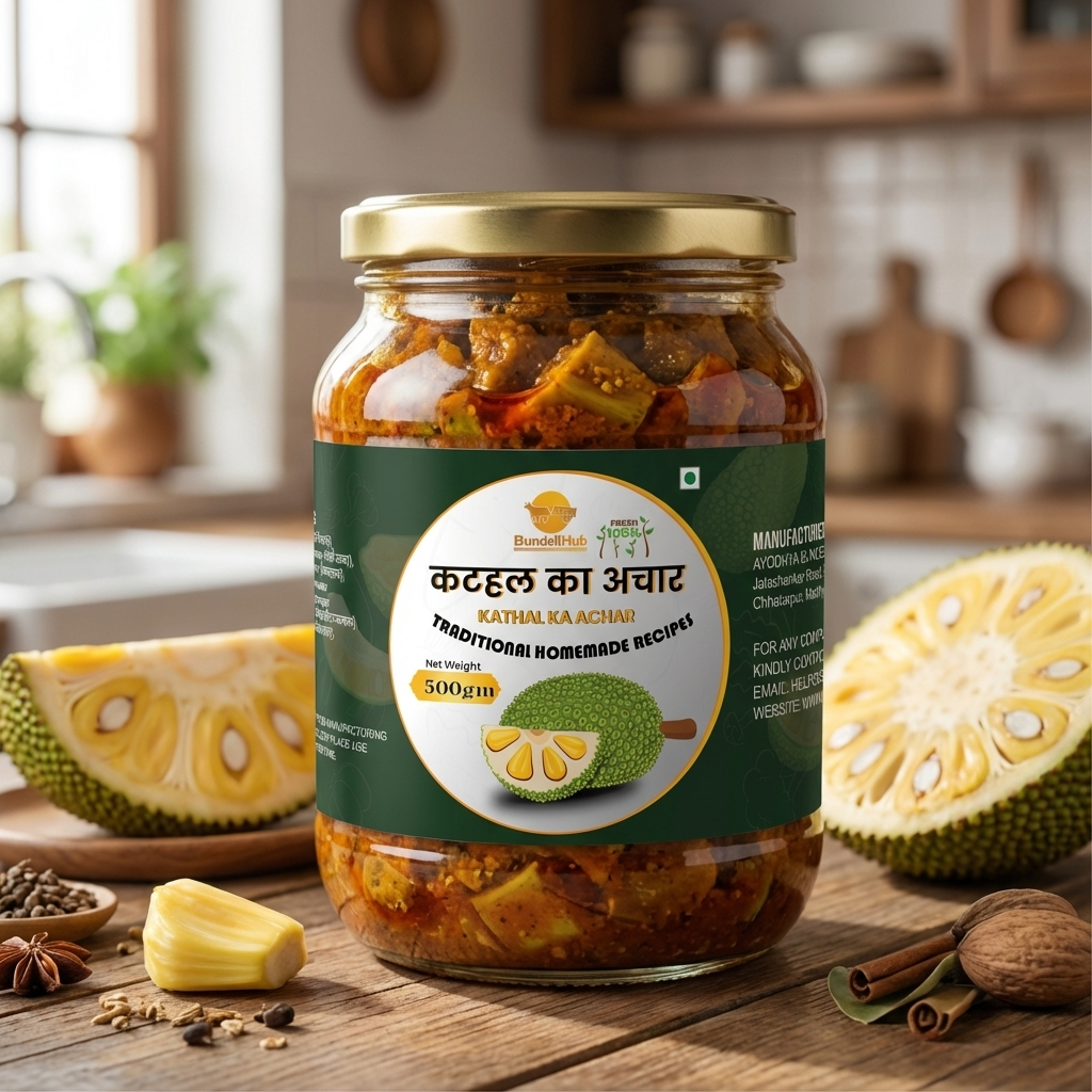 Traditional Kathal Pickle | Homemade Jackfruit Achar | Spicy & Tangy | 500g