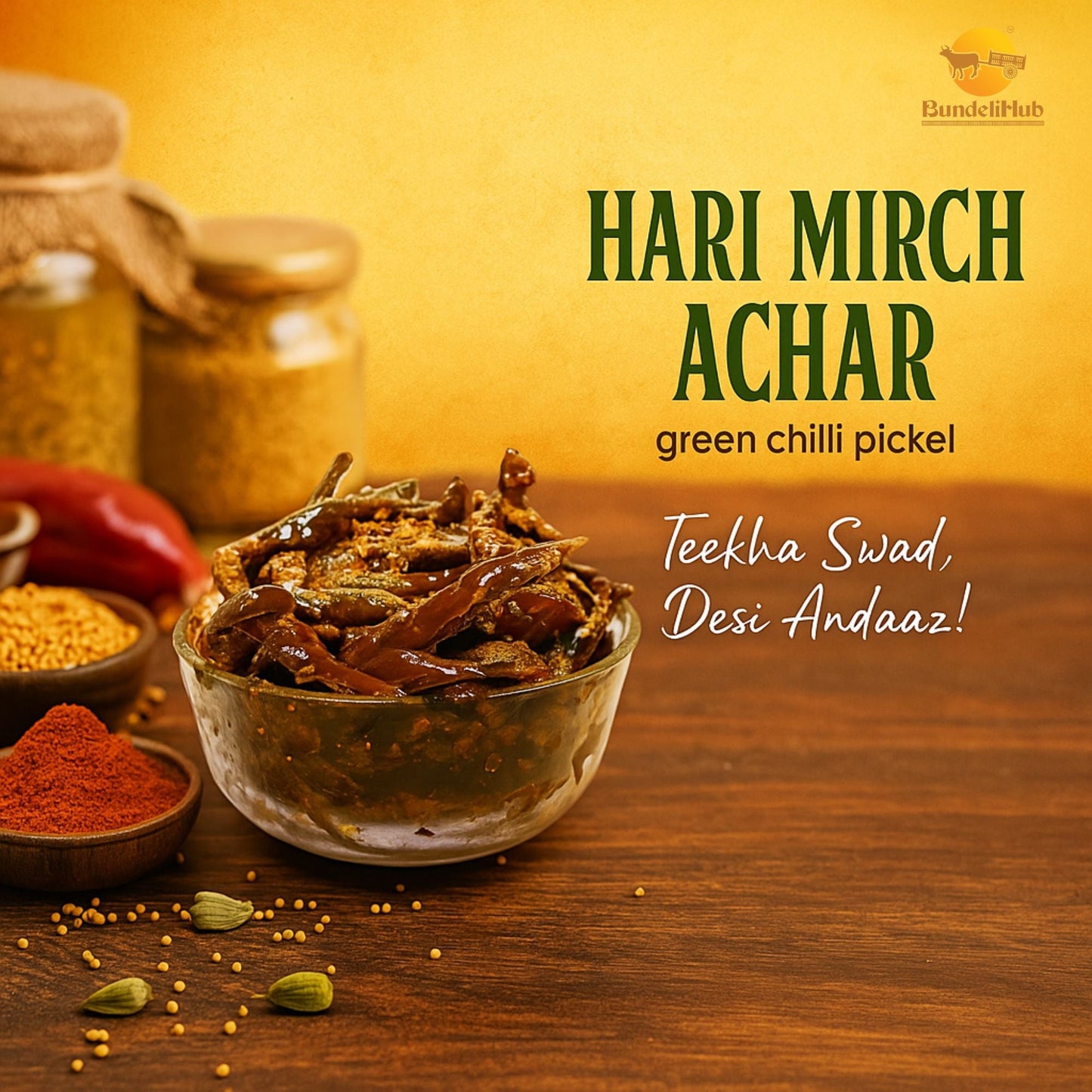 Hari Mirch Ka Achar & Green Chilli Pickle | BundeliHub - hari mirch ka achar