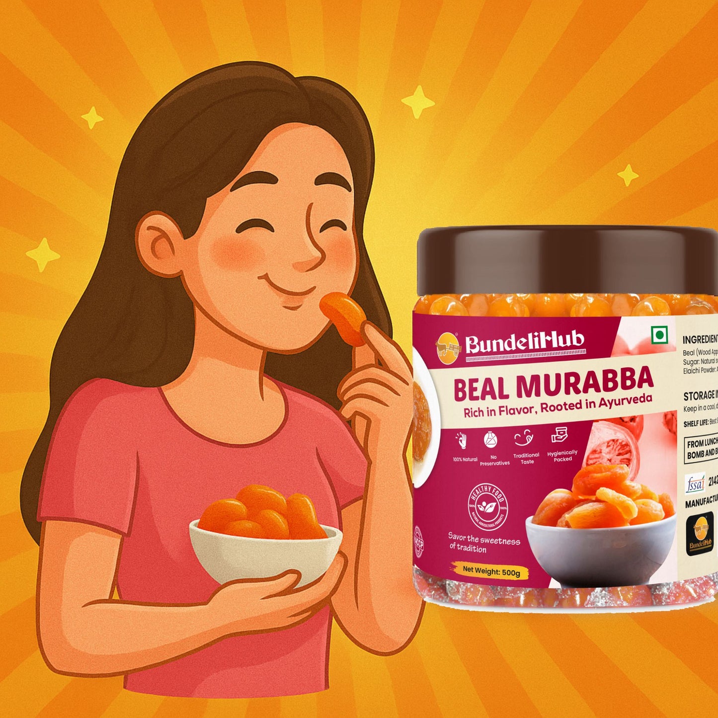 Beal Murabba | Traditional Sweet Preserve | Natural Fruit Product (500g)