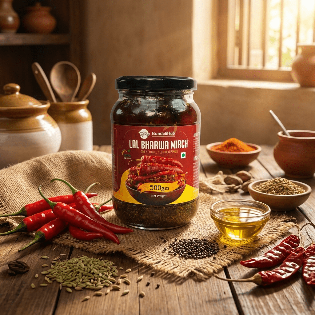 Lal Bharwa Mirch Achar | BundeliHub - Bundeli Hub