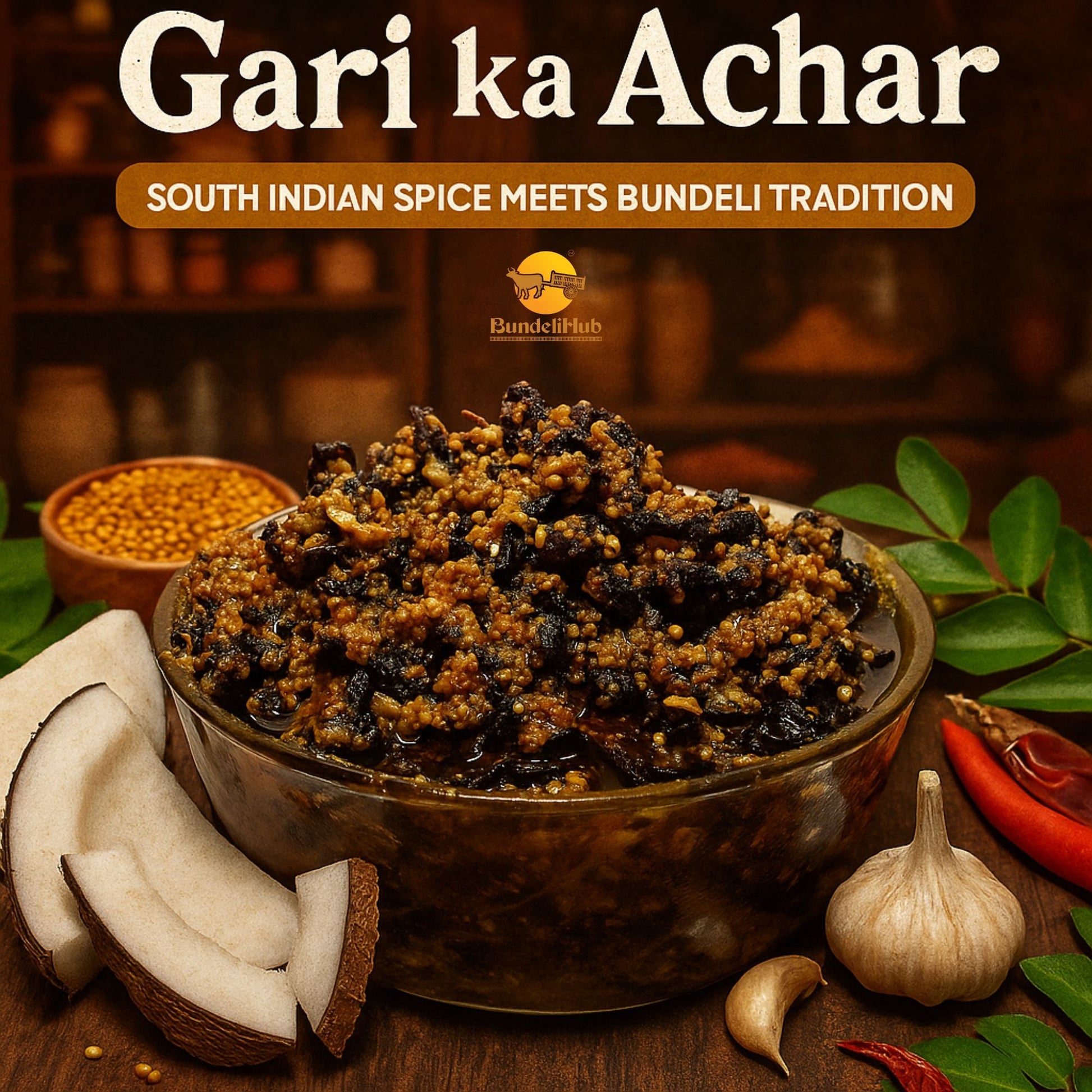 Gari ka Achar | Traditional Coconut Pickle | Homemade, 100% Natural, Preservative-Free - Bundeli Hub