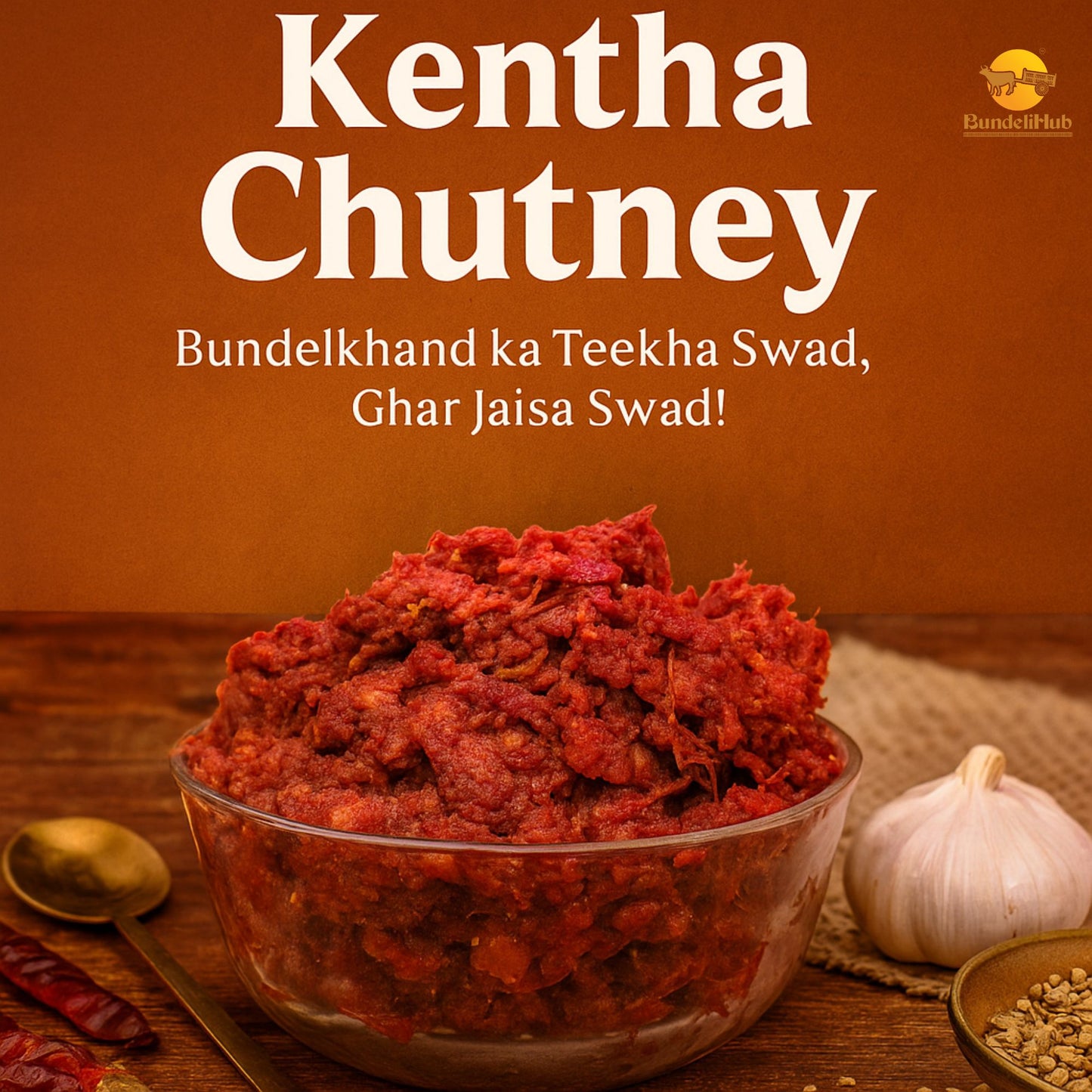 Kentha Chutney | बुंदेली तीखी चटपटी चटनी | 250g | Homemade & Natural
